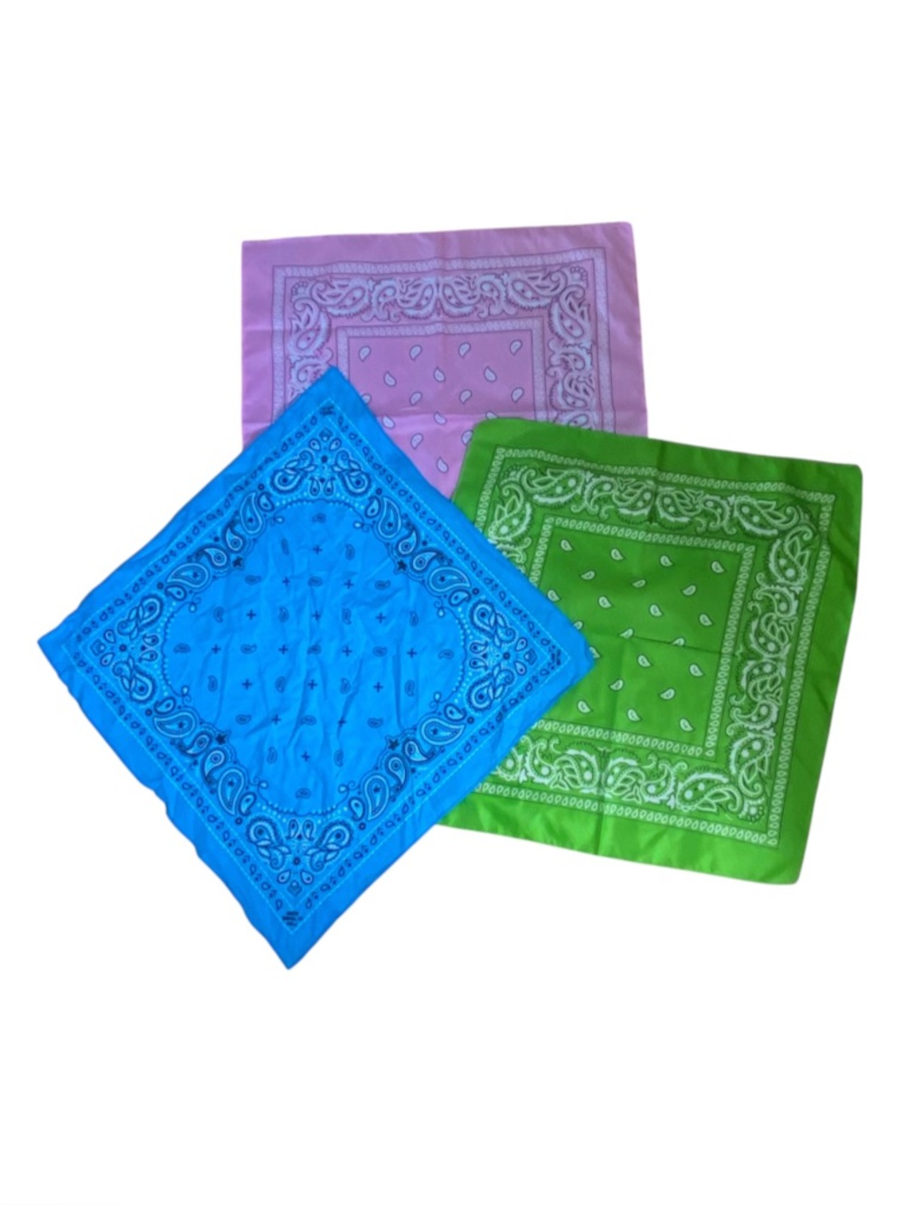 100% Cotton Bandana for Men & Women 22" x 22" Paisley Pattern Handkerchiefs (3)